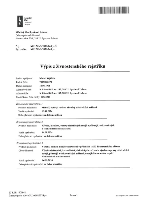 Živnostenský list